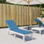 Preview: Liegestuhl-Auflage Melange Blau (75+105) x 50 x 4 cm Stoff