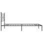 Preview: Bettgestell mit Kopfteil Metall Schwarz 100x200 cm