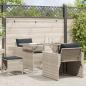 Preview: ARDEBO.de - 4-tlg. Garten-Sofagarnitur mit Kissen Hellgrau Poly Rattan