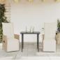 Preview: Gartensessel mit Kissen 2 Stk. Verstellbar Beige Poly Rattan