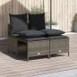 Preview: ARDEBO.de - 4-tlg. Garten-Sofagarnitur mit Kissen Grau Poly Rattan