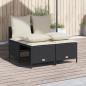 Preview: ARDEBO.de - 4-tlg. Garten-Sofagarnitur mit Kissen Schwarz Poly Rattan