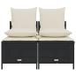 Preview: 4-tlg. Garten-Sofagarnitur mit Kissen Schwarz Poly Rattan