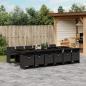 Preview: ARDEBO.de - 13-tlg. Garten-Essgruppe mit Kissen Schwarz Poly Rattan