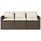 Preview: 2-tlg. Garten-Essgruppe mit Kissen Braun Poly Rattan