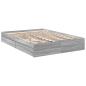 Preview: Bettgestell mit Schubladen Grau Sonoma 120x190 cm Holzwerkstoff