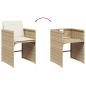 Preview: 13-tlg. Garten-Essgruppe mit Kissen Beigemischung Poly Rattan