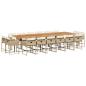 Preview: 17-tlg. Garten-Essgruppe mit Kissen Beige Poly Rattan