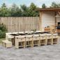 Preview: ARDEBO.de - 17-tlg. Garten-Essgruppe mit Kissen Beige Poly Rattan