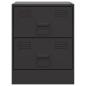 Preview: Nachttische 2 Stk. Schwarz 34,5x39x44 cm Stahl