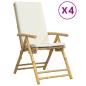 Preview: Gartenstühle 4 Stk. Verstellbar Klappbar mit Kissen Bambus