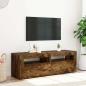 Preview: ARDEBO.de - TV-Schrank mit LED-Leuchten Räuchereiche 120x35x40 cm