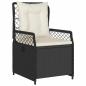 Preview: 5-tlg. Garten-Essgruppe mit Kissen Schwarz Poly Rattan