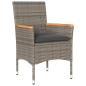 Preview: 7-tlg. Garten-Essgruppe mit Kissen Grau Poly Rattan und Glas