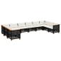 Preview: 10-tlg. Garten-Sofagarnitur mit Kissen Schwarz Poly Rattan