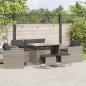 Preview: ARDEBO.de - 6-tlg. Garten-Sofagarnitur mit Kissen Hellgrau Poly Rattan
