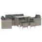 Preview: 6-tlg. Garten-Sofagarnitur mit Kissen Hellgrau Poly Rattan