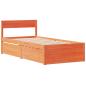 Preview: Massivholzbett ohne Matratze Wachsbraun 90x190 cm Kiefernholz
