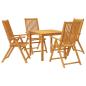 Preview: 5-tlg. Garten-Essgruppe 85x85x74 cm Massivholz Akazie