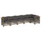 Preview: 6-tlg. Garten-Sofagarnitur mit Kissen Grau Poly Rattan