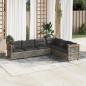 Preview: ARDEBO.de - 6-tlg. Garten-Sofagarnitur mit Kissen Grau Poly Rattan