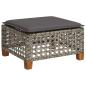 Preview: 6-tlg. Garten-Sofagarnitur mit Kissen Grau Poly Rattan