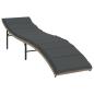 Preview: Sonnenliegen 2 Stk. mit Auflagen Hellgrau Poly Rattan