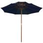 Preview: Sonnenschirm mit Doppeldach und Holz-Mast Blau 270 cm