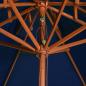 Preview: Sonnenschirm mit Doppeldach und Holz-Mast Blau 270 cm