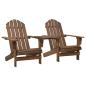 Preview: ARDEBO.de - Adirondack-Gartenst?hle mit Tisch Massivholz Tanne Braun