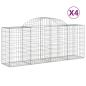 Preview: Gabionen mit Hochbogen 4 Stk. 200x50x80/100 cm Verzinktes Eisen