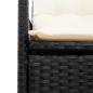 Preview: 3-tlg. Bistro-Set mit Kissen Schwarz Poly Rattan und Akazie