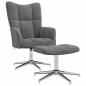 Preview: Relaxsessel mit Hocker Dunkelgrau Samt