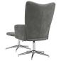 Preview: Relaxsessel mit Hocker Dunkelgrau Samt