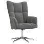 Preview: Relaxsessel mit Hocker Dunkelgrau Samt