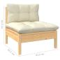 Preview: 10-tlg. Garten-Lounge-Set mit Creme Kissen Massivholz Kiefer
