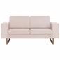 Preview: 2-Sitzer-Sofa Stoff Cremeweiß