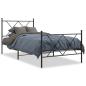 Preview: Bettgestell mit Kopf- und Fußteil Metall Schwarz 90x190 cm