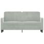 Preview: 2-Sitzer-Sofa Hellgrau 140 cm Samt