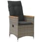 Preview: 9-tlg. Garten-Essgruppe mit Kissen Grau Poly Rattan