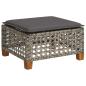 Preview: 8-tlg. Garten-Sofagarnitur mit Kissen Grau Poly Rattan