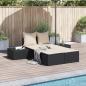 Preview: ARDEBO.de - Doppel-Sonnenliege mit Kissen Schwarz Poly Rattan