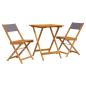 Preview: 3-tlg. Bistro-Set Anthrazit Stoff und Massivholz