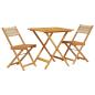 Preview: 3-tlg. Bistro-Set Beige Polypropylen und Massivholz