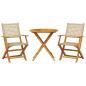 Preview: 3-tlg. Bistro-Set Beige Poly Rattan und Massivholz