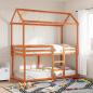 Preview: ARDEBO.de - Etagenbett mit Dach Wachsbraun 80x200 cm Massivholz Kiefer
