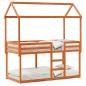 Preview: Etagenbett mit Dach Wachsbraun 80x200 cm Massivholz Kiefer