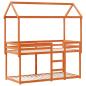 Preview: Etagenbett mit Dach Wachsbraun 80x200 cm Massivholz Kiefer