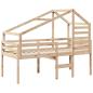 Preview: Hochbett mit Dach 75x190 cm Massivholz Kiefer