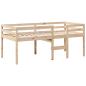 Preview: Hochbett mit Dach 75x190 cm Massivholz Kiefer